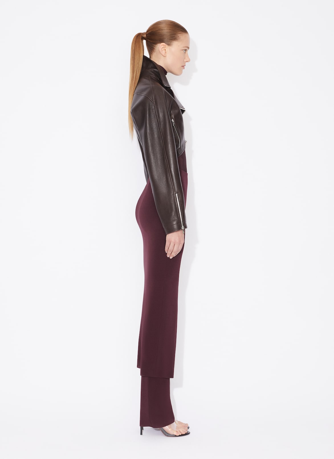 FADED NAPPA BIKER JACKET  ALAÏA EBONY FADED NAPPA BIKER JACKET